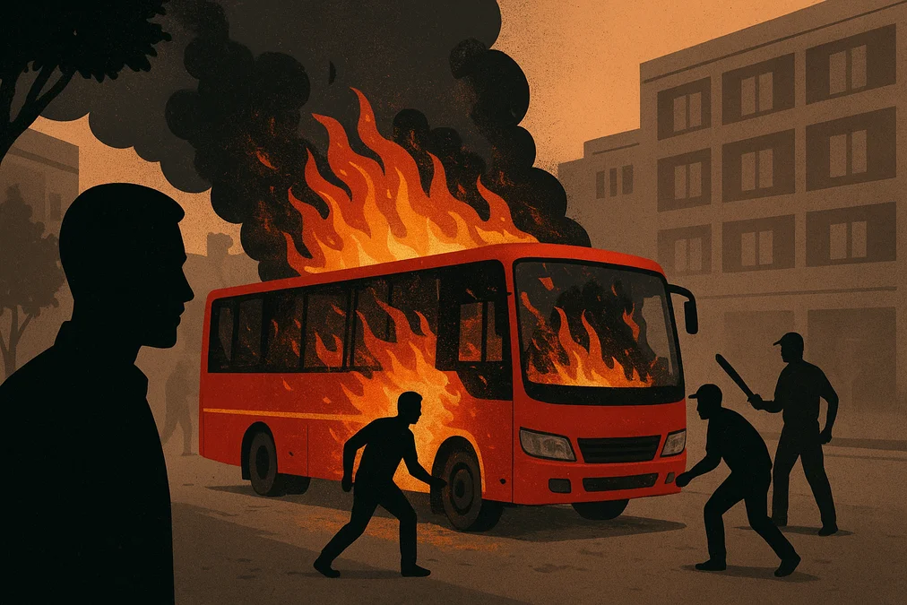 মিরপুরে আলিফ পরিবহনে অগ্নিসংযোগ, চাঁদাবাজদের দৌরাত্ম্য আর পুলিশের নীরবতা